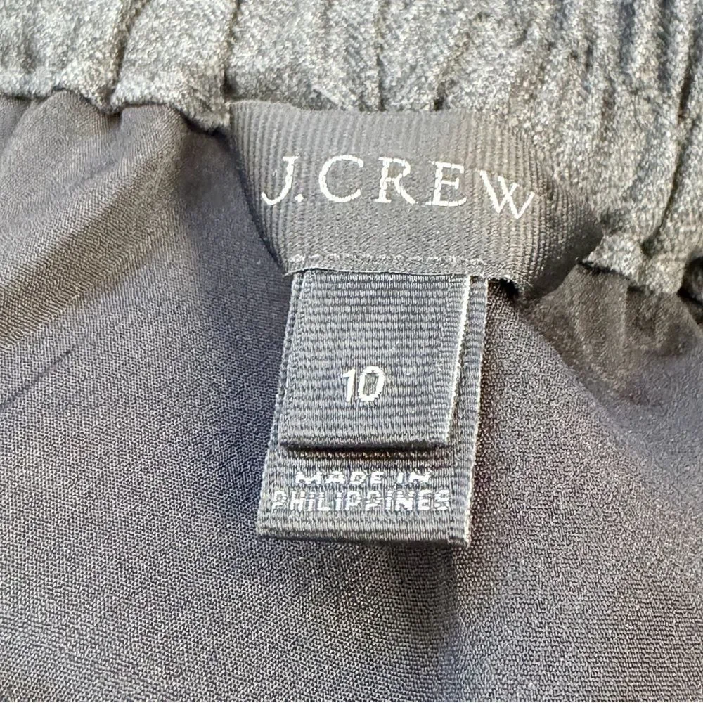 J.Crew Charcoal Gray A-line Ruffle Hem Skirt Wool Blend Elastic Waist Size 10